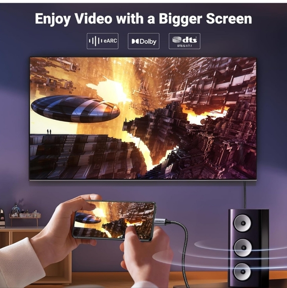 UGREEN USB C to DisplayPort 1.4 Cable 8K@60Hz 4K@240Hz Unidirectional Thunderbol - Picture 2 of 9